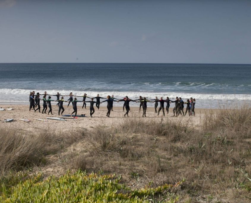 Calentamiento surf en arena