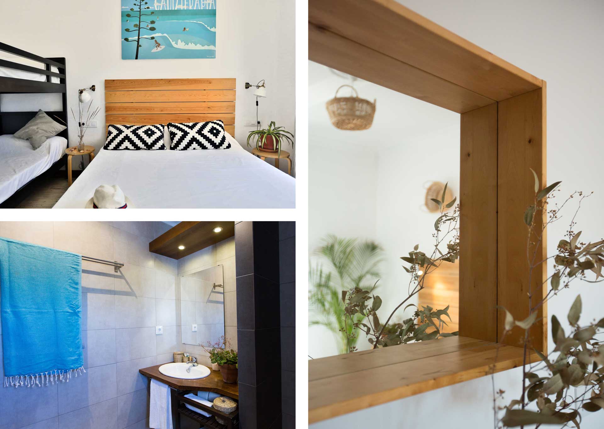 Habitación triple estándar collage