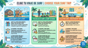 Surfcamp vs escuela de surf vs viaje por libre