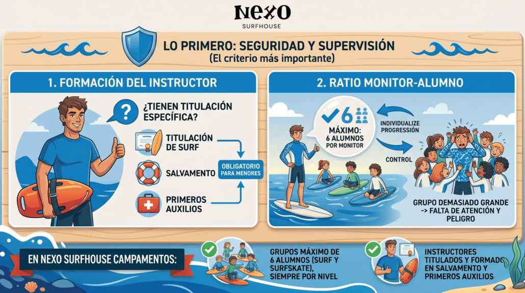 Cómo elegir un campamento de surf para adolescentes